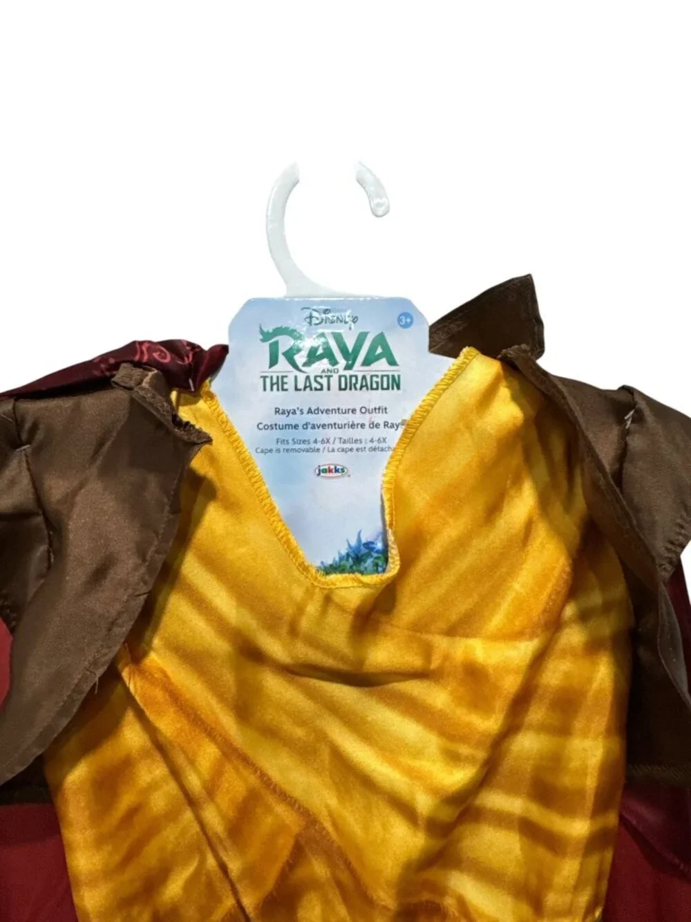 Disney Raya And The Last Dragon Adventure Outfit Costume Size 4-6X Removable Cap